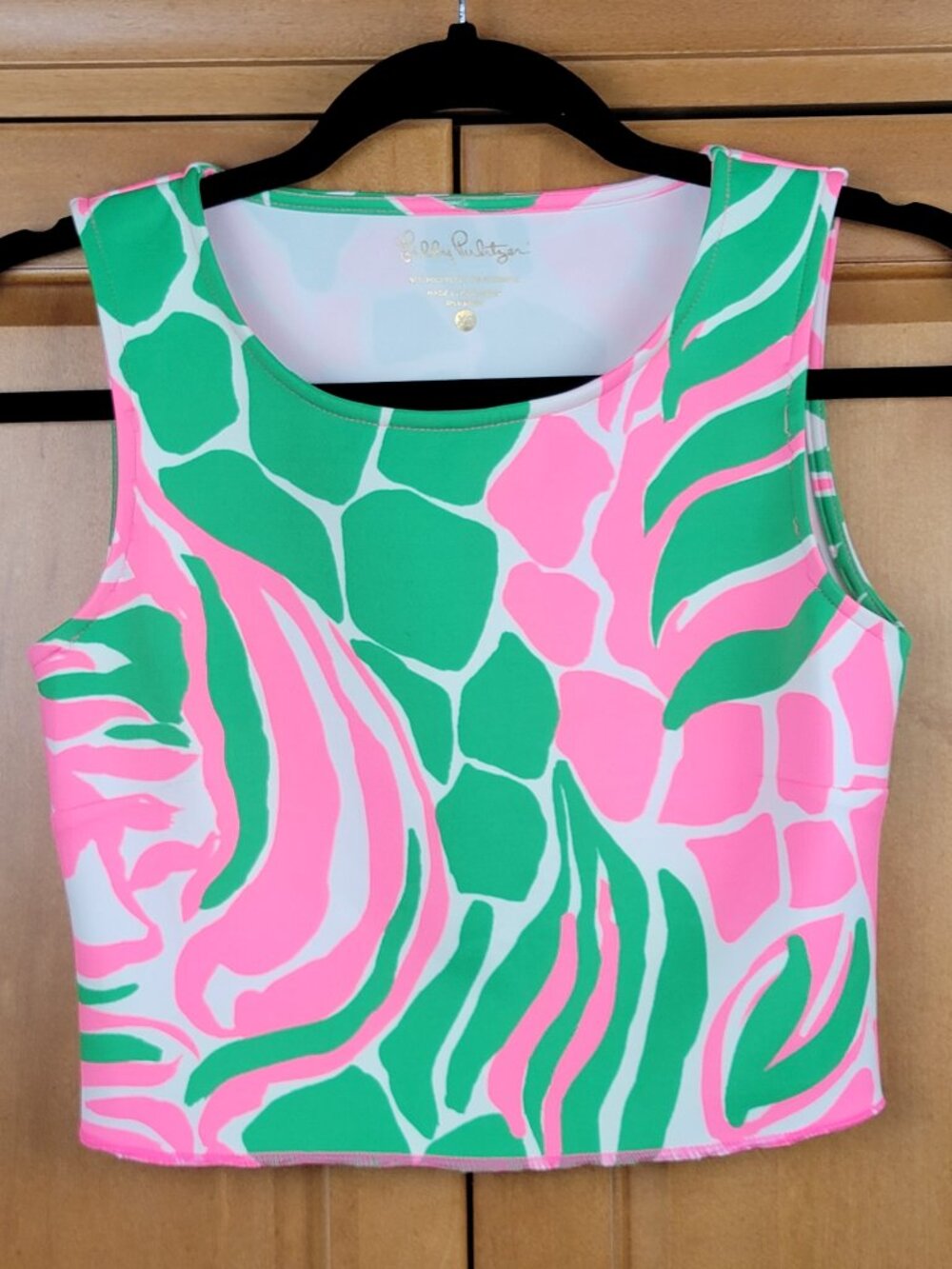 Lilly Pulitzer Neri Crop Top in Tiki Pink Sneaky Tiki - Size XS
